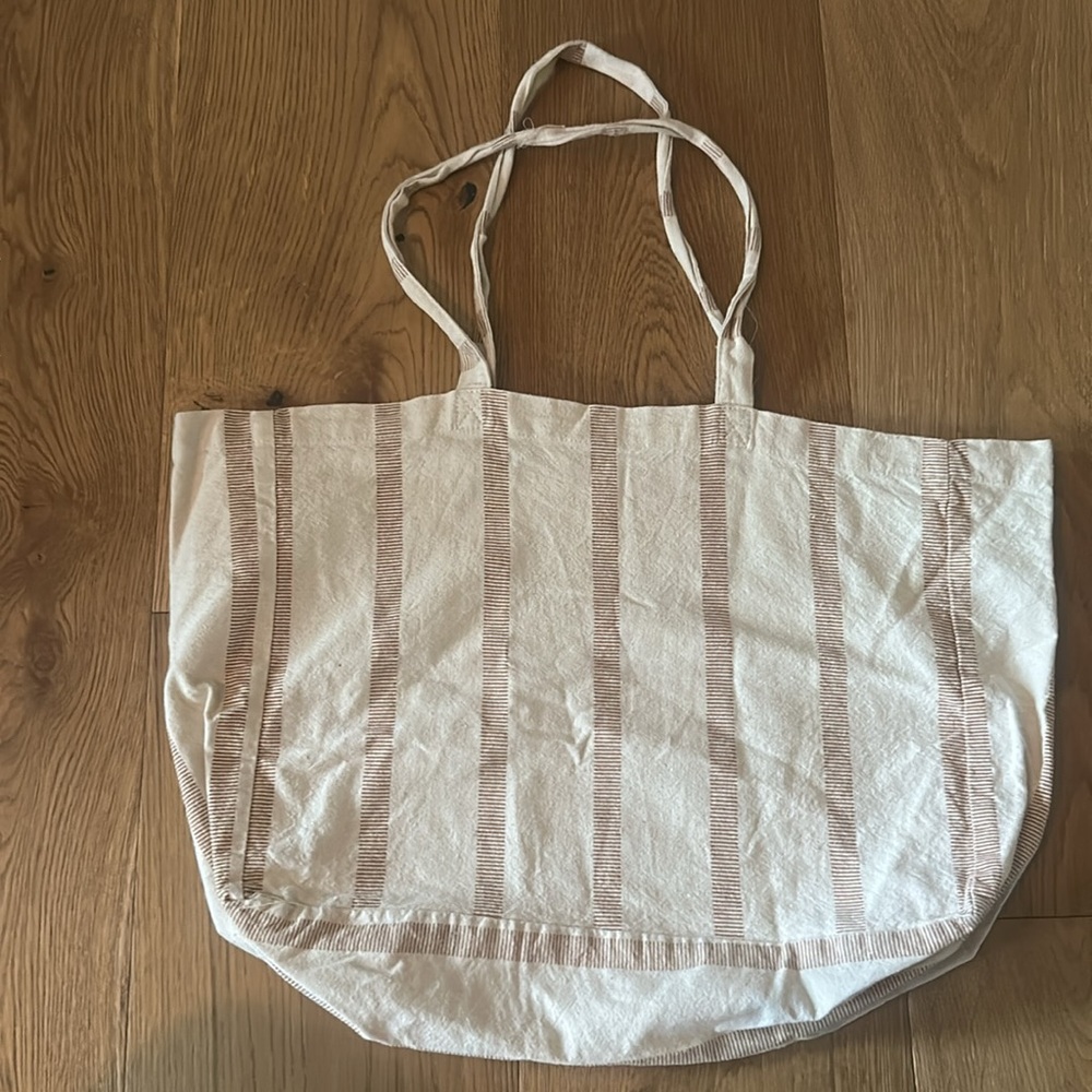 Final price Tensira X Sezane Cream and Tan Canvas Tote Bag - Picture 4 of 4